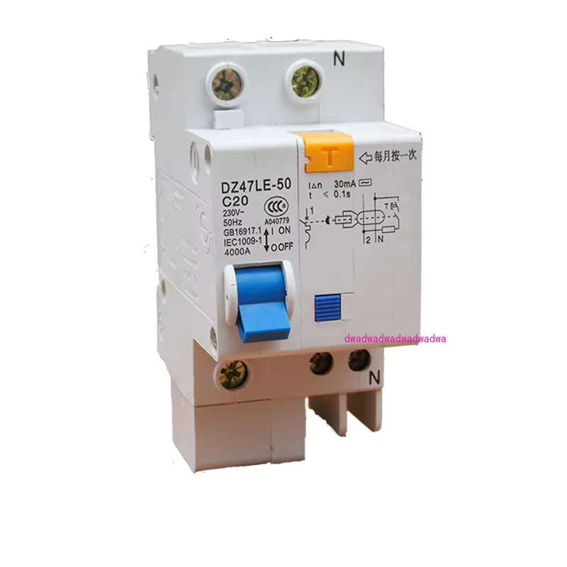 Miniature circuit breaker DZ47LE-63 air switch electric water heater leakage electric shock protection switch 1p40A32A