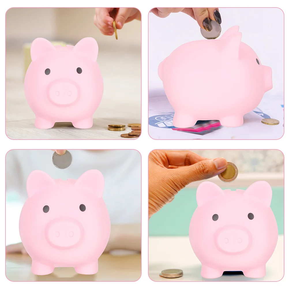 Tirelire en forme de cochon en vinyle, 2 pièces, jolie tirelire pour enfants, Pot d'économie de pièces de monnaie, banque décorative domestique pour économiser quotidiennes et anniversaire