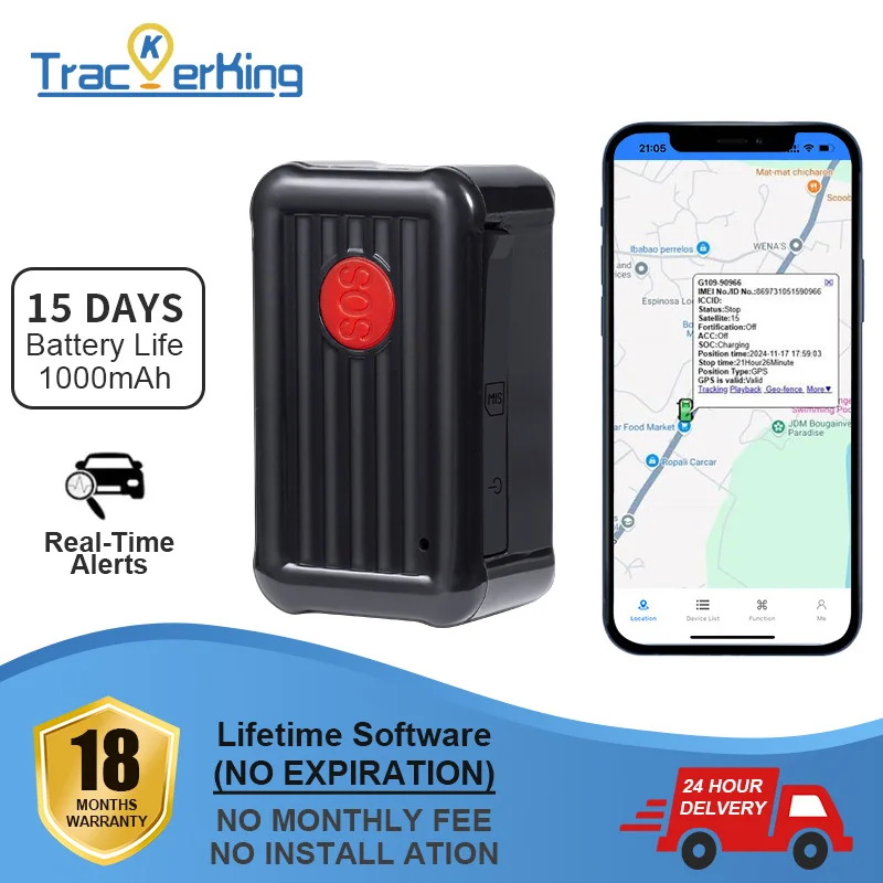 Trackerking EC11 Mini Builtin Battery GSM GPS tracker for Car Kids Personal Pet track device with free online tracking APP