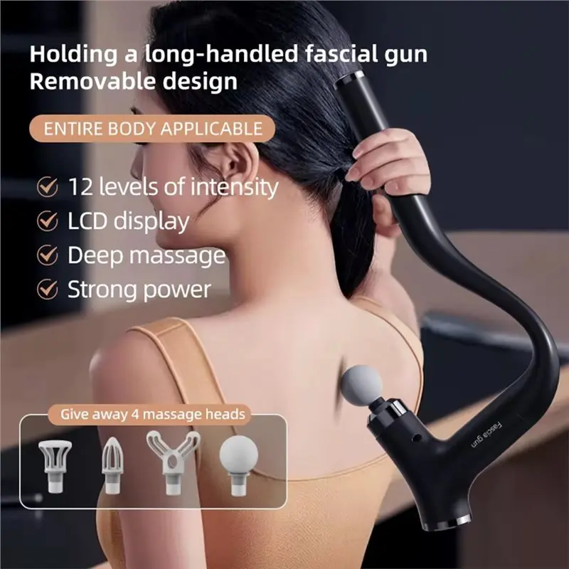 Beauty Multifunctional Intelligent Massage Gun Detachable Long-Handled Elbow Fascia Muscle Relaxation Massager For Home Use