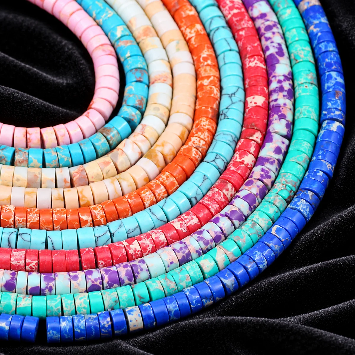 2x4mm About 75pcs Half Strand Natural Stone Multi Color Imperial Pine Beads Stone Beads for DIY Bracelet Necklace Jewelry Making