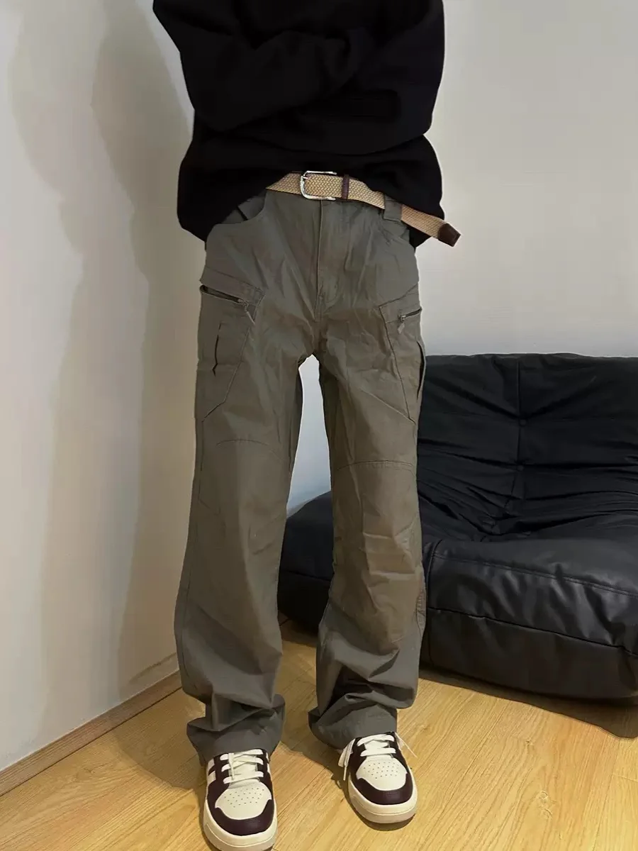 

American Sle Outdoor Military Bird Casual Large ket Work Trousers Men Elastic Waist Loose Fit Straight Leg Long Pants