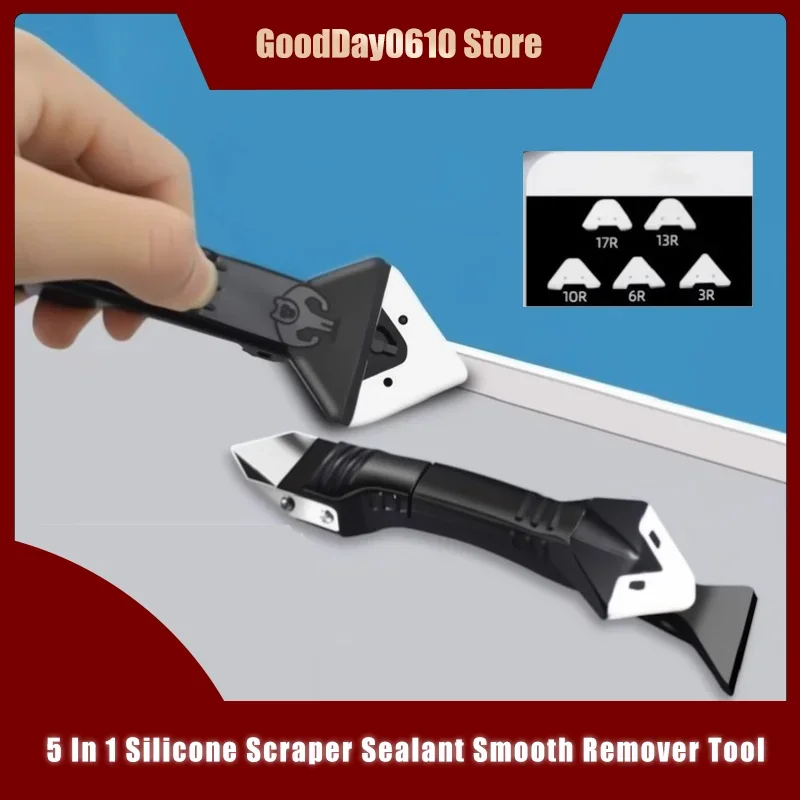 5 In 1 Silicone Scraper Sealant Smooth Remover Tool Set Caulking Finisher Smooth Grout Kit Filler Removal Tool for Window