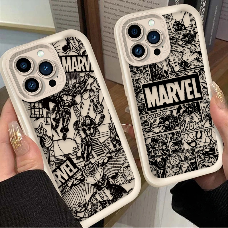 Funda de teléfono genial de cómics de Marvel para iPhone 17 Air 16 16E 15 14 13 12 11 Pro Max X XS X S Max XR SE 2020 SE4 7 8 funda de silicona