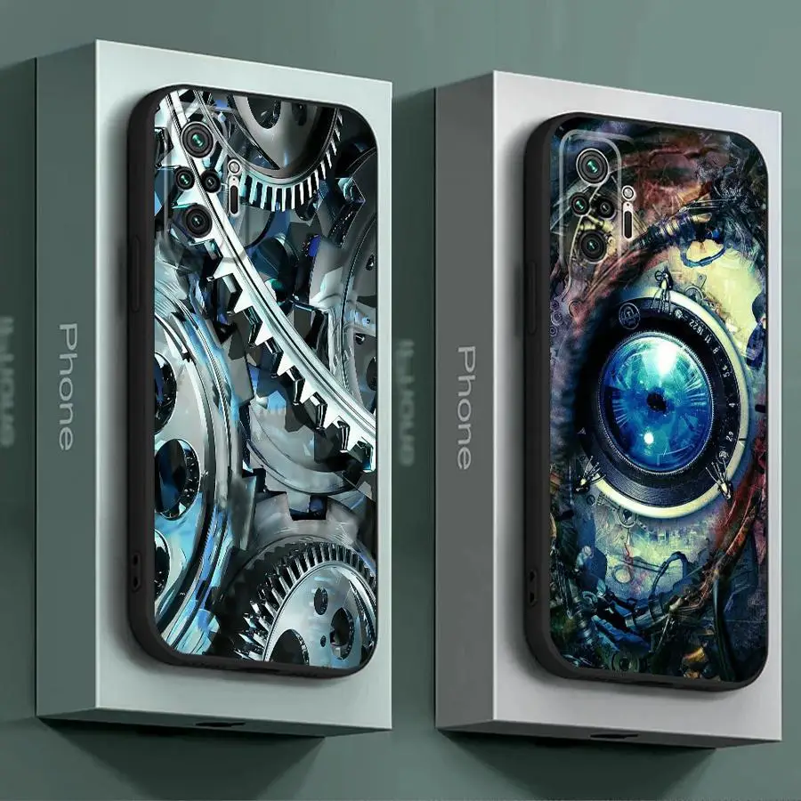 Steampunk Gear Mechanical Phone Case for Xiaomi Redmi Note 11 Pro 5G 12S 11S 12 13 11 Pro Plus 10S 10 Pro 13 5G 7 8 9 Cover