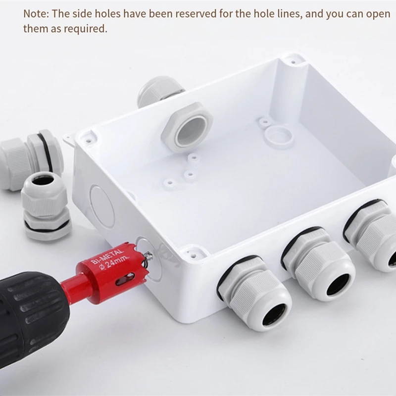 Waterproof Junction Box Outdoor Terminal Box Plastic Power Seal Box General Electrical Engineering Enclosure White 1Set