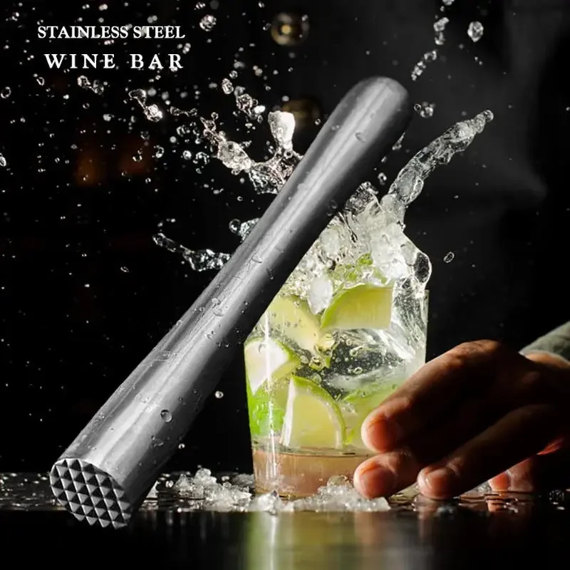 Stainless Steel Wine Mixing Stick Cocktail Muddler Shaker With Crushing Hammer DIY Drink Fruit Muddler Crushed Ice Barware Tool