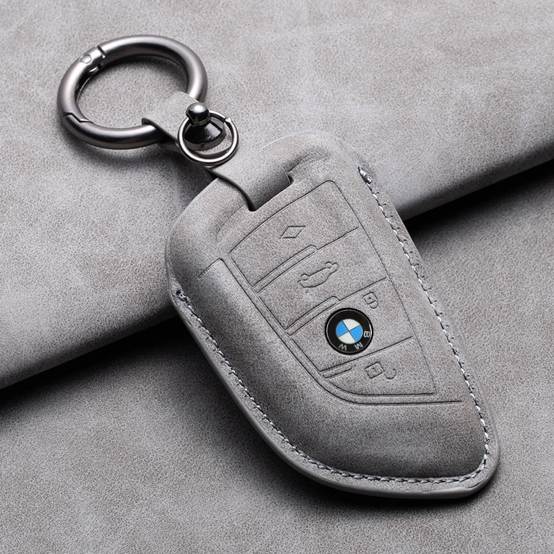 

Suede Leather Car Key Case Cover Shell Fob For BMW X1 X3 X5 X6 X7 1 3 5 6 7 Series G20 G30 G11 F15 F16 G01 G02 F48 Accessories