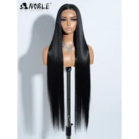 Noble peluca con malla frontal sintética Cosplay 38 pulgadas 13X4X1 pelucas delanteras de encaje recto para mujeres pelucas rubias peluca de encaje de alta densidad