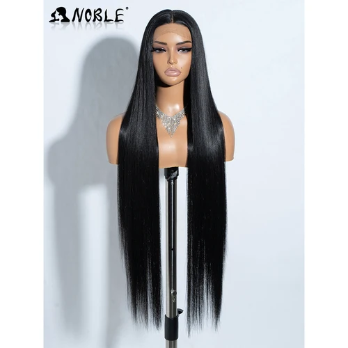 Noble peluca con malla frontal sintética Cosplay 38 pulgadas 13X4X1 pelucas delanteras de encaje recto para mujeres pelucas rubias peluca de encaje de alta densidad