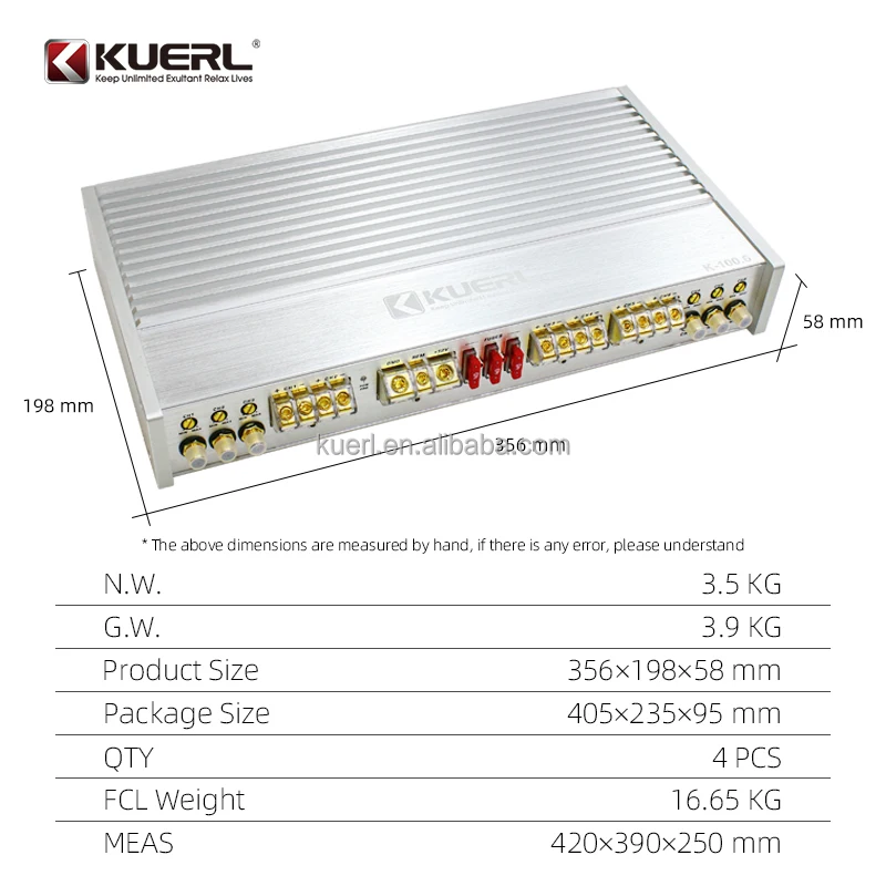 K-100.6 Newly Wholesale AB Class High-Power 6*100W 6-Channel Car Audio Power Amplifier for Car Audio Modification