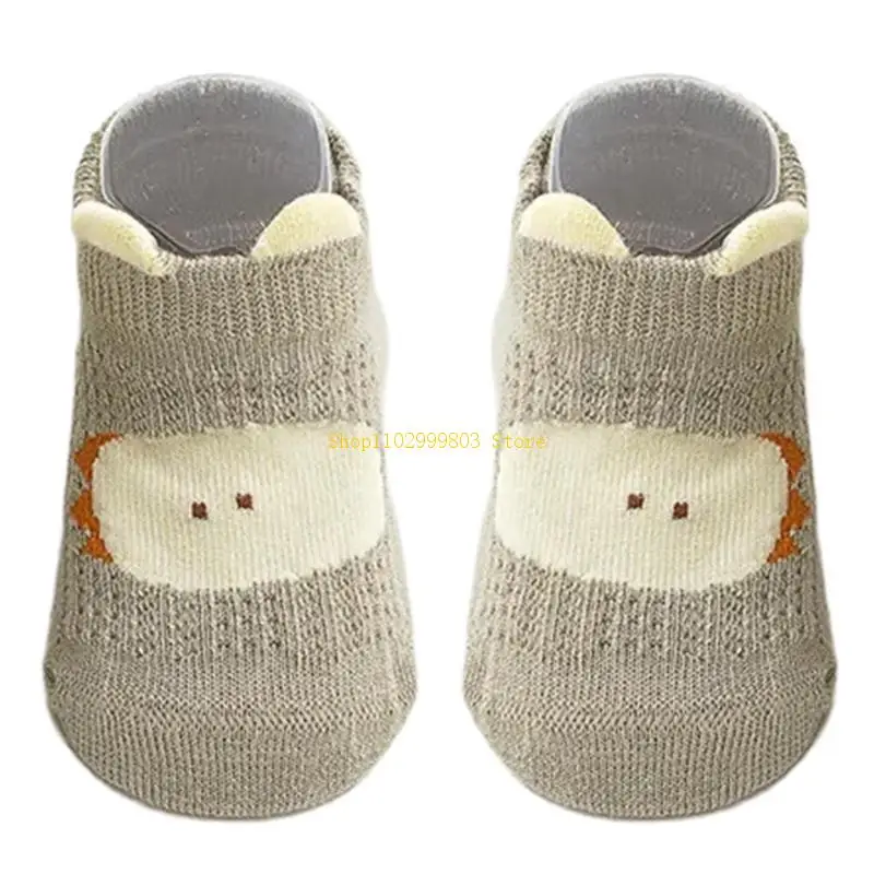 Cotton Socks Baby Ankle Socks Toddlers Socks Breathable Grip Sock with Anti Skid Soles for Girls Boys 0-5 Years J0MF