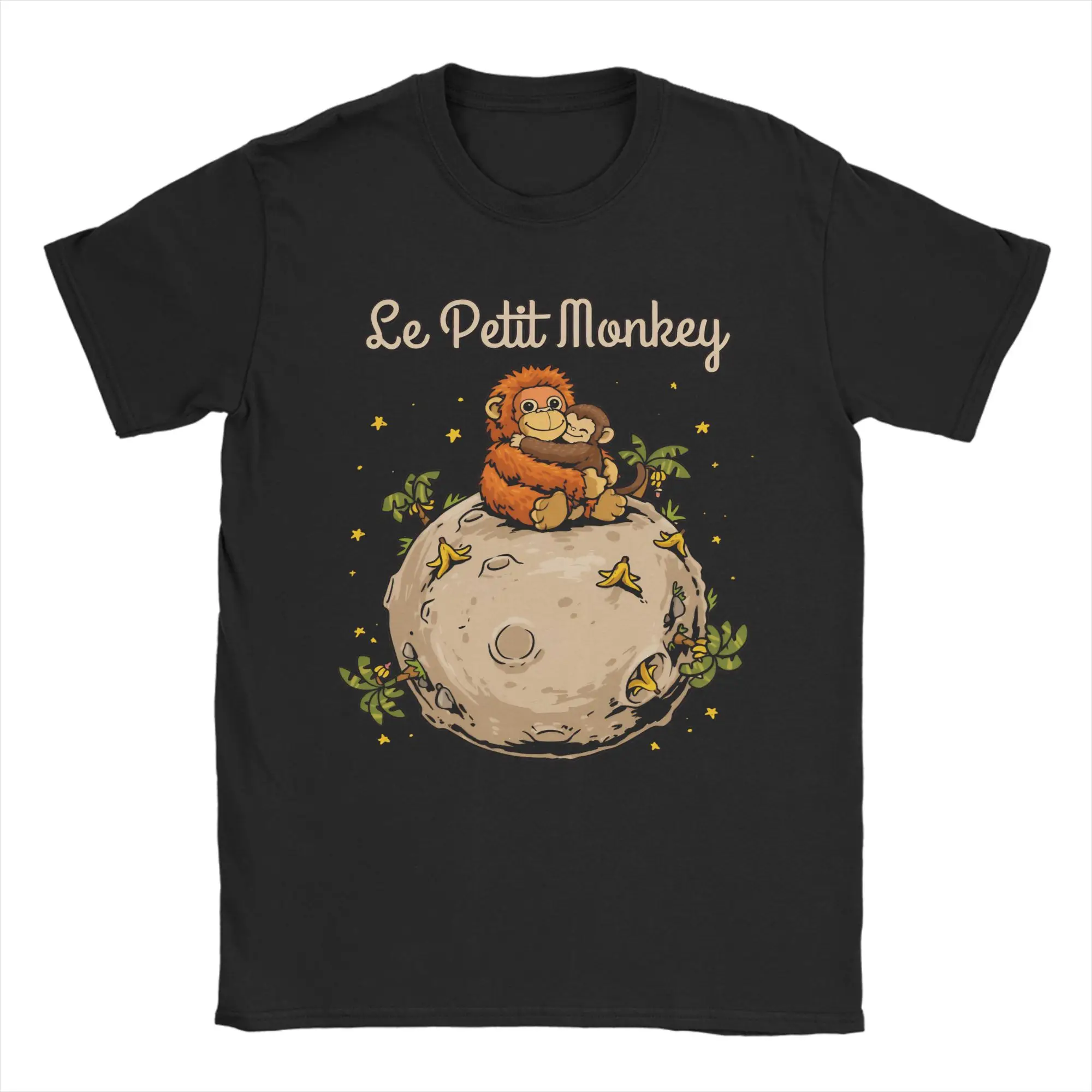 Cartoon Punch Monkey and Oran-Mama T Shirt Men Women Pure Cotton Casual T-Shirts Tee Shirt Short Sleeve Tops Plus Size