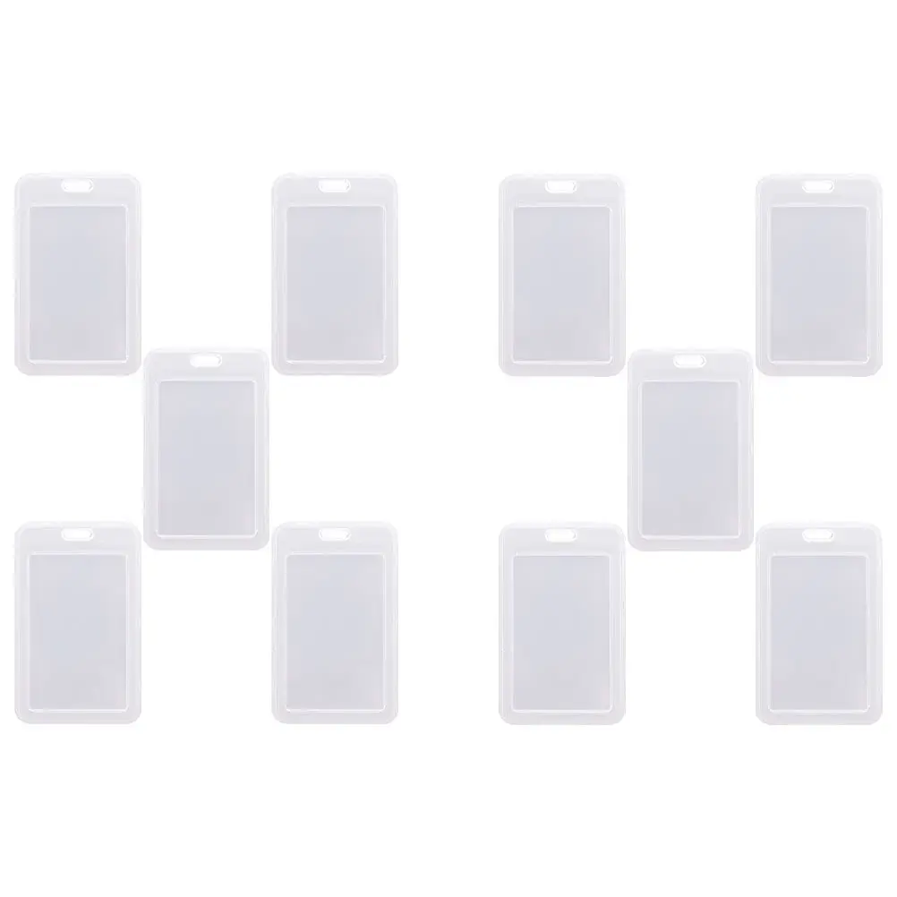 15Pcs Student Id Holder Bus Card Cover Clamshell Protector Lightweight Portable Plastic Sleeve for Office School Mall Daily