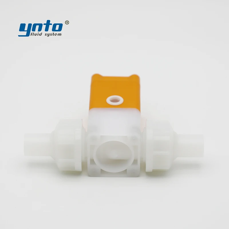 YNTO CE/ROHS PVDF Pneumatic Diaphragm Valve Corrosion Resistant Compact Lightweight Easy Install for Chemical Pharma Industry