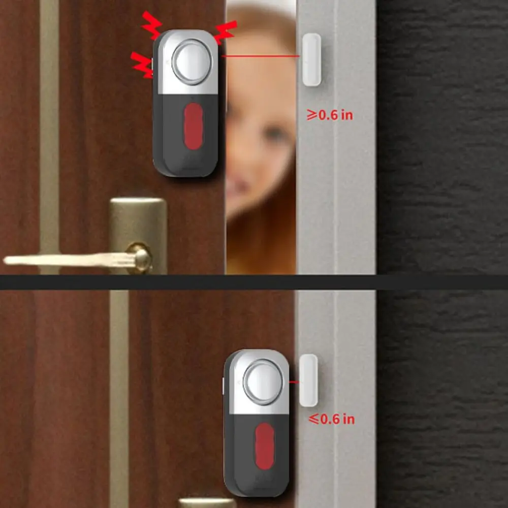Magnetic Sensor Burglar Alarm High Decibel Detector Battery Powered Window Sensor Plastic Wireless Door Magnetic System