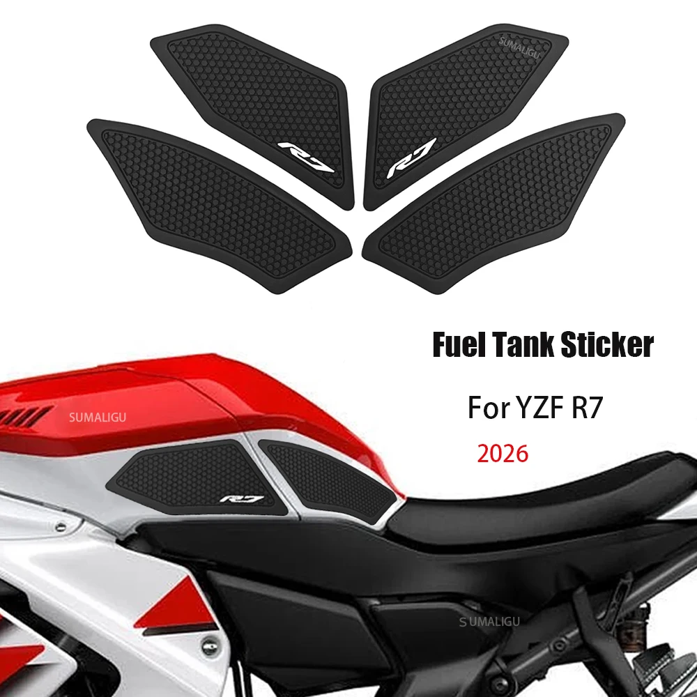 

For Yamaha YZF-R7 YZF R7 2026 Motorcycle Non-slip Side Fuel Tank Stickers Waterproof Pad Rubber Sticker