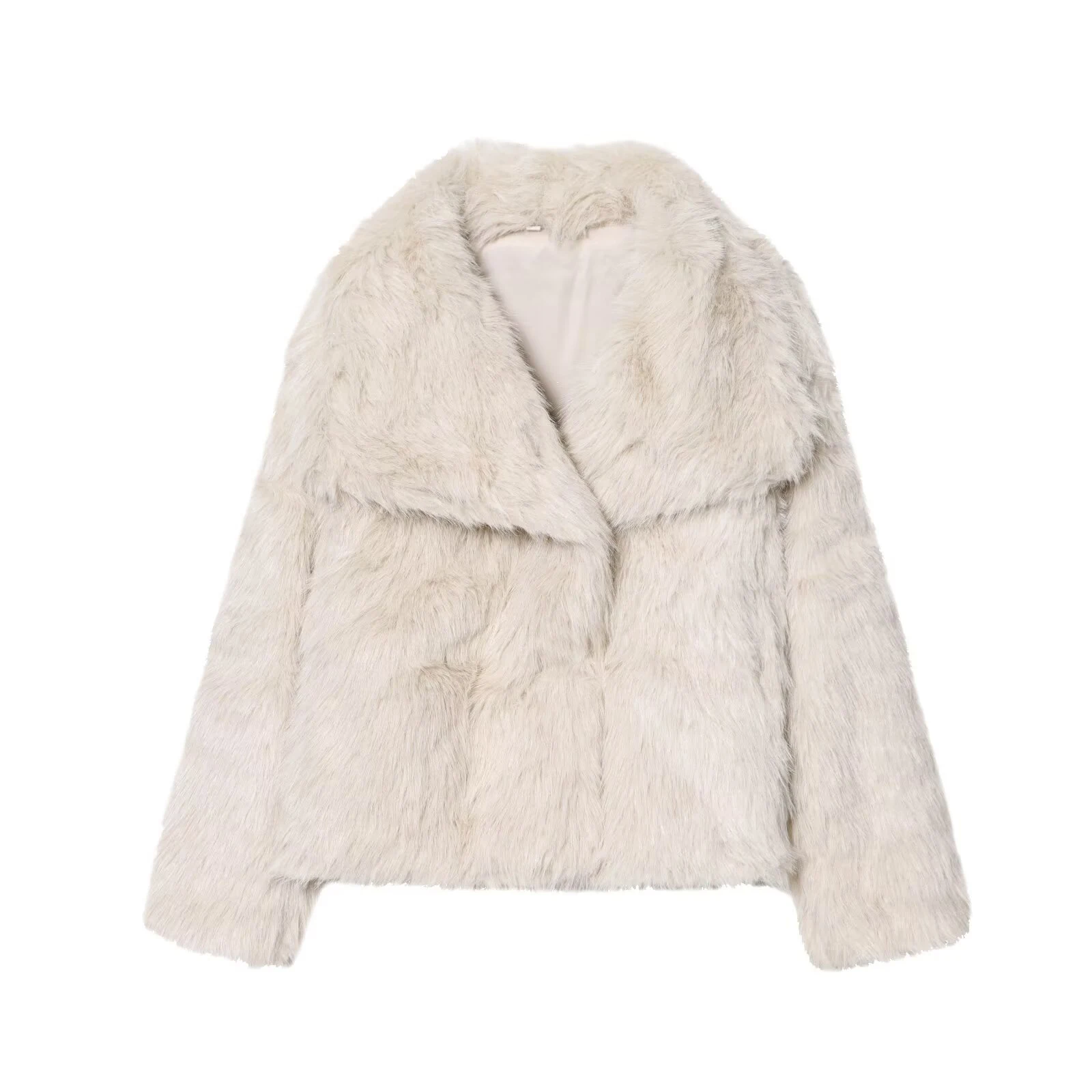 European and American style winter new loose collar French socialite imitation mink fur faux fur effect short jacket