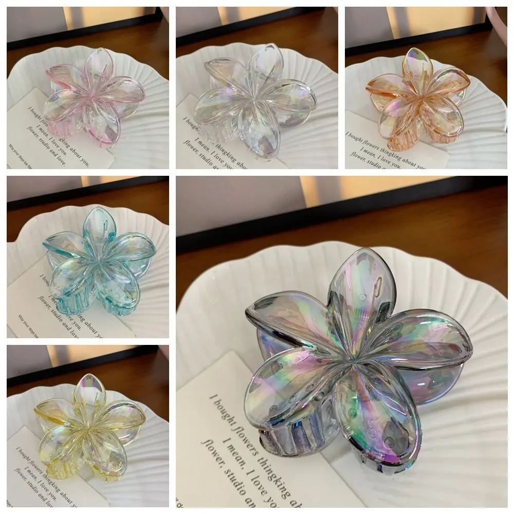 Grab Clip Flower Hair Clip Blingbling Hairpin Large Hair Claw Korean Style Hair Accessories Transparent Hair Clip Female