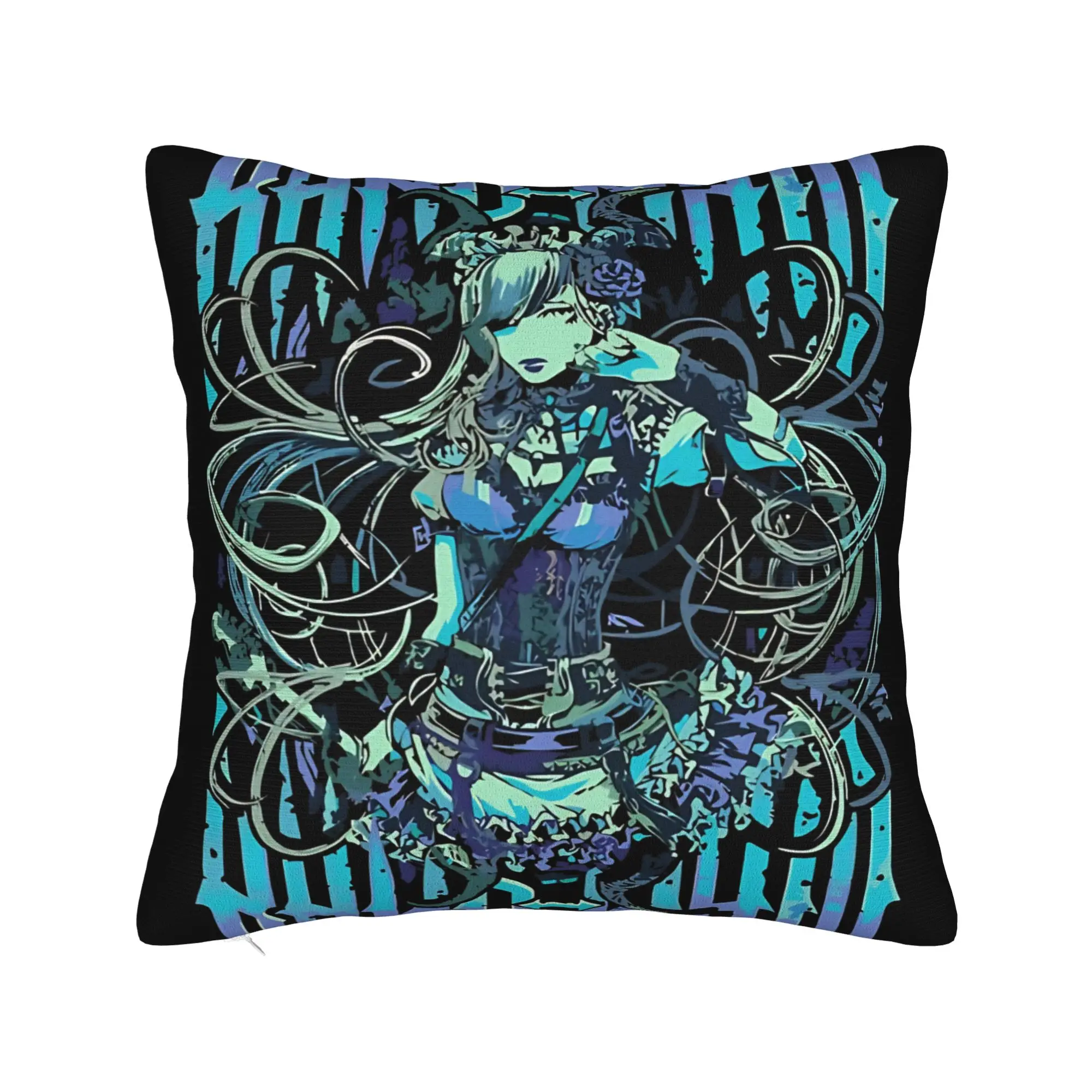 Brown Band Maid Beautiful Model Retro Square Pillow Case  Cushion Cover Awesome Polyester Decorative Pillowcase for Home 40x40cm