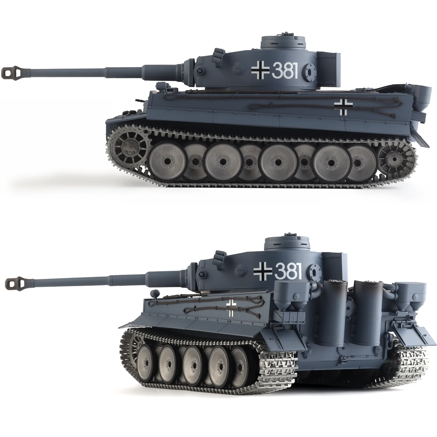 Heng Long rc tanks 1/16 German Tiger Ⅰ tank Model WWⅡ MBT (Metal Road Wheel & Track & Gun canal)(360-Degree Rotating Turret)