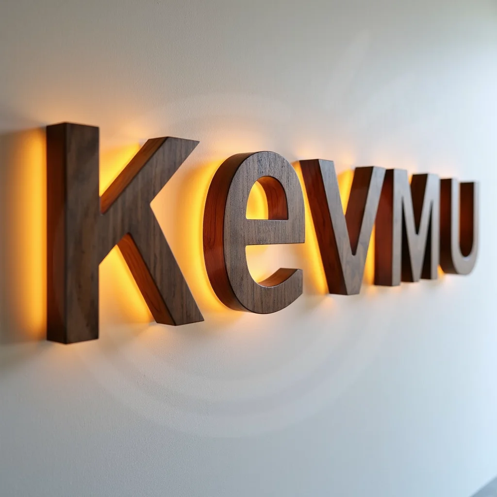 مخصص الخشب الحبوب الخلفية رسالة معدنية ثلاثية الأبعاد علامات الحروف مضيئة للأعمال في الهواء الطلق متجر الجدار لافتات الديكور