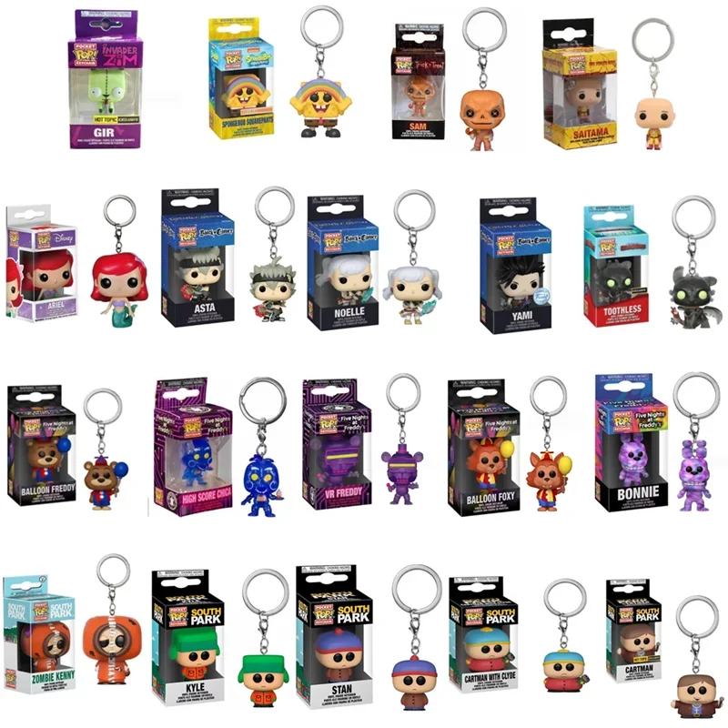 Nuevo Lote de Llaveros Funko Pocket Pop con Personajes de Anime y Películas (Invader Zim, One Piece, FNAF, South Park y Más) Regalo para Fans