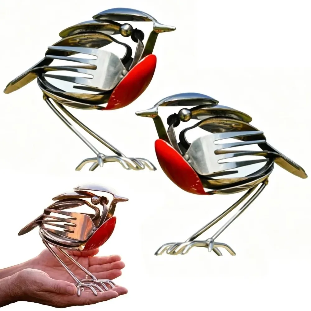 Creativity Handmade Robin Metal Art Sculpture Mockingbird Metal Robin Desktop Small Ornament Robin Statue Robin Ornament