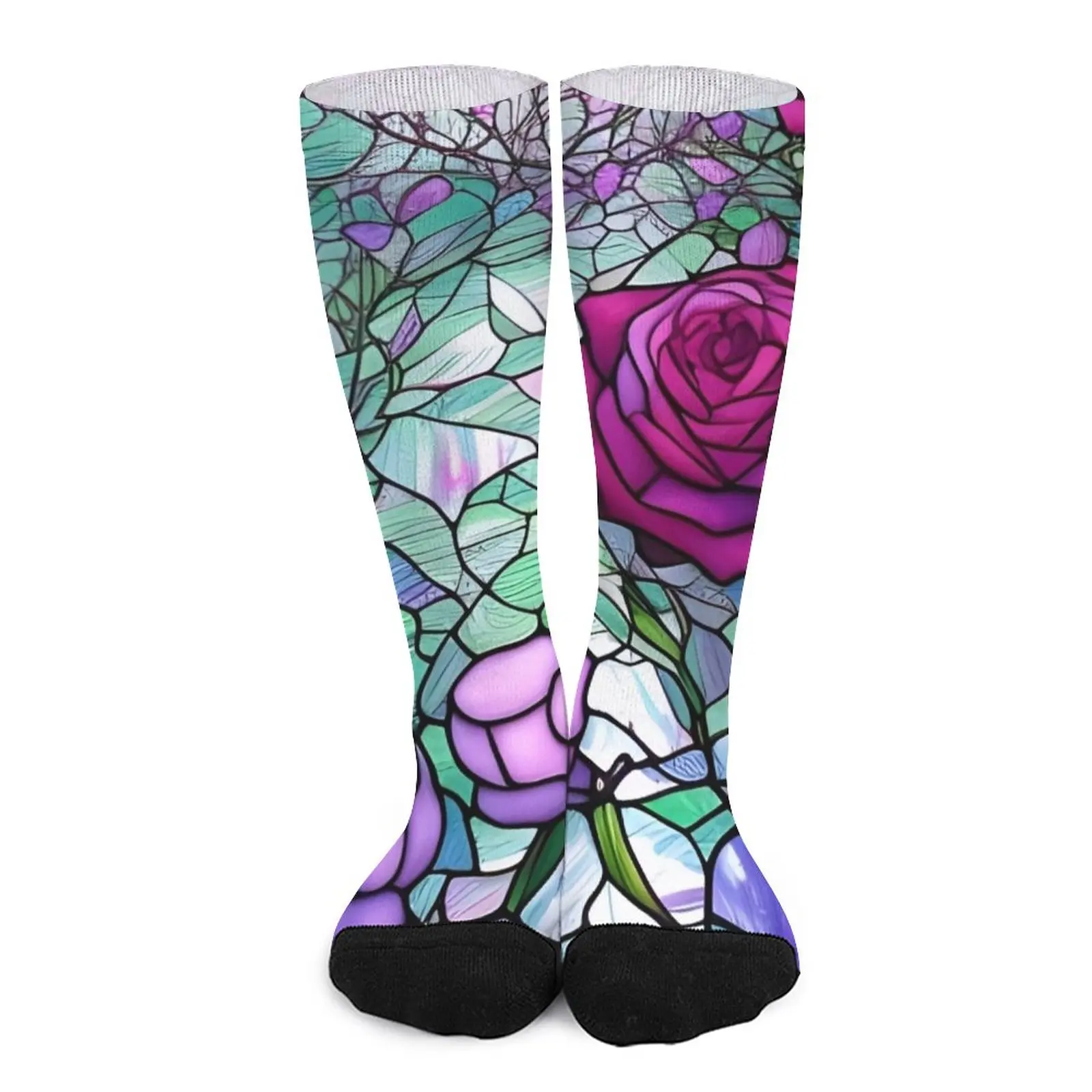 Stained Glass Roses Socks Men's socks with print stockings for men Thermal socks man winter Socks female