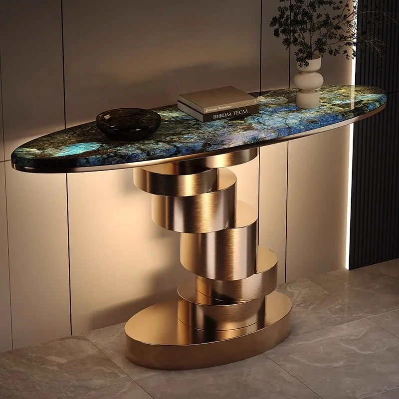 For light luxury entrance table, facing the door, high-end sense, modern simplicity and extremely narrow entrance table