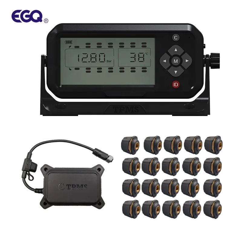

20-колесная цифровая система контроля давления в шинах (TPMS) с внешними датчиками для грузовиков и автобусов для шинных манометров
