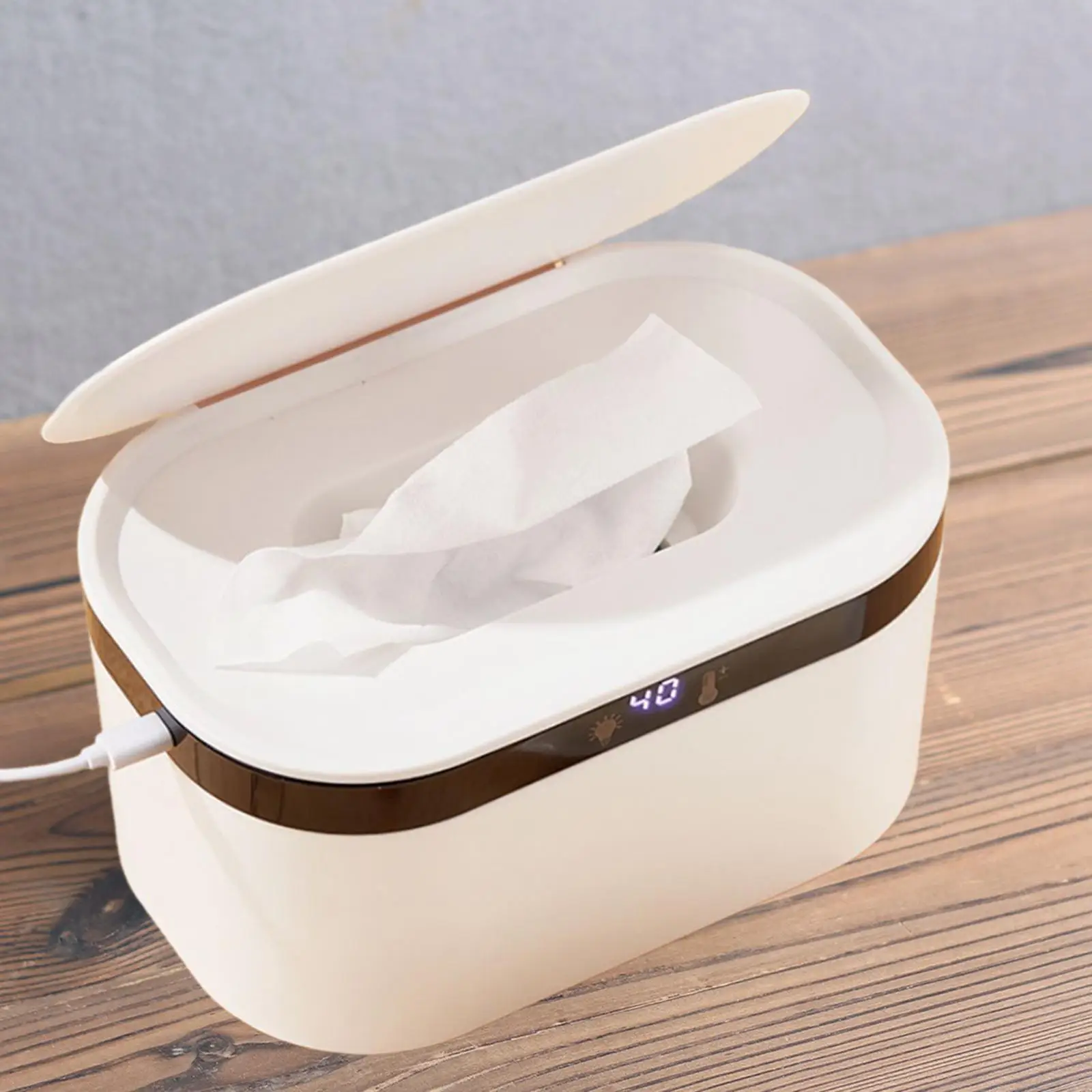 Wipe Warmer and Wet Wipes Dispenser Surround Heating Intelligent Large Capacity Wipes Heater for Car Baby Nursery Newborn Baby