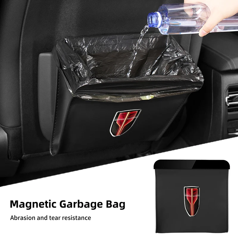 

Car Garbage Bag Seat Hanging Trash Can Leather Storage Pocket For Hongqi H5 H6 H7 H9 E-QM5 HS3 HS5 HS6 HS7 E-HS3 E-HS9 LS5