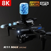 K11MAX Brushless Drone With Explosive Flashing Light Three Camera Optical Flow Bombing RC Aerial Photography Four Axis Aircraft