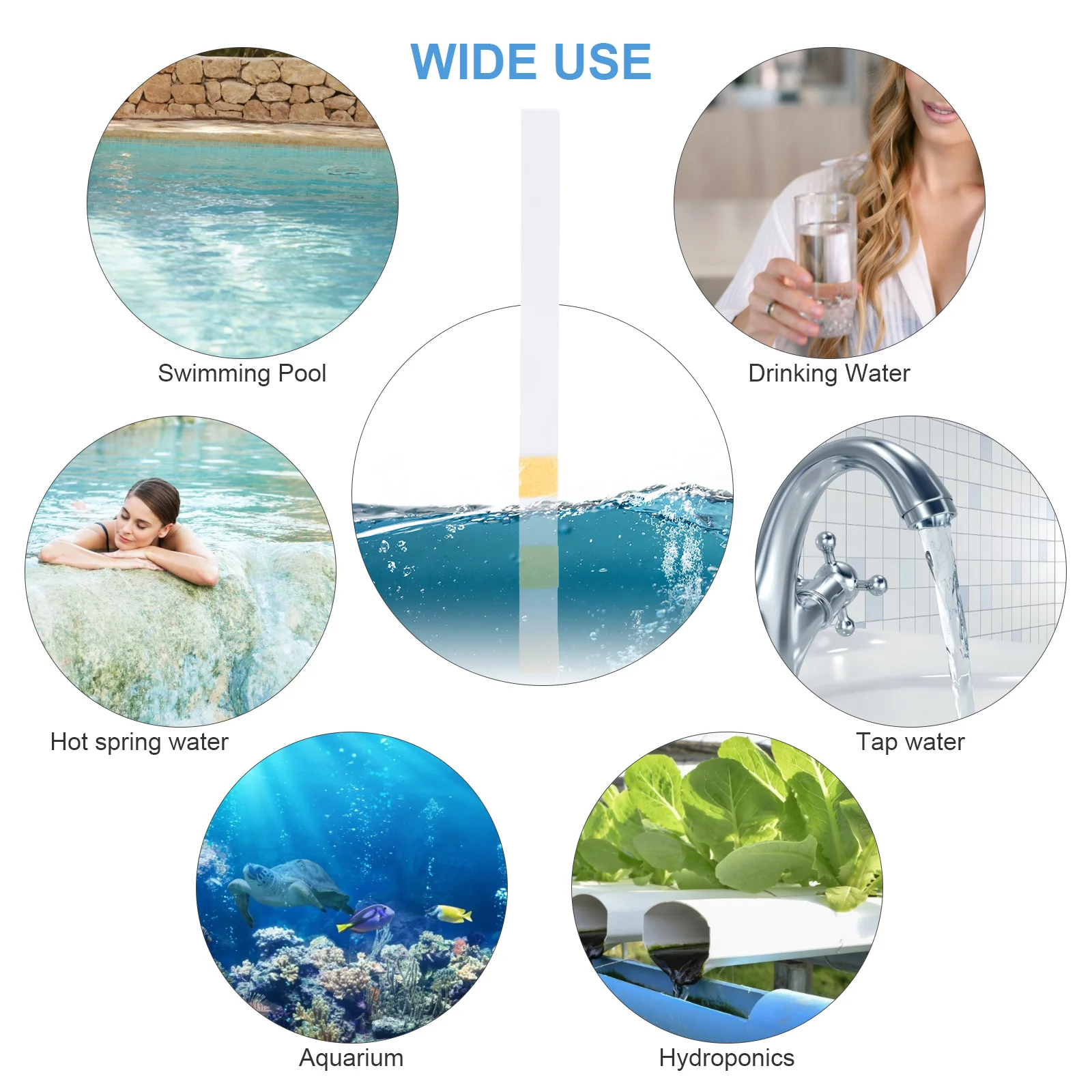 50 Uds tiras reactivas de agua 3 en 1 prueba de alcalinidad Total sin PH para piscina Spa acuario agua potable papel de prueba de PH de seguridad