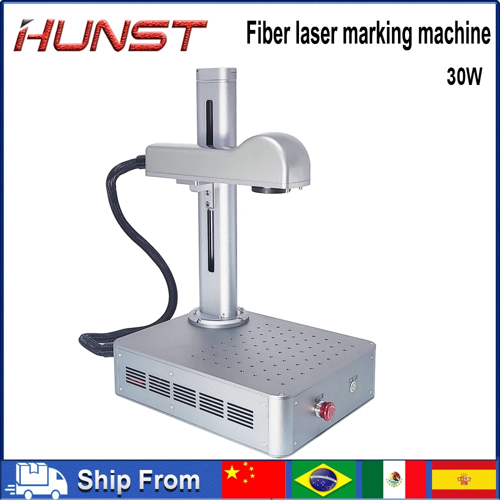 Hunst 30W Fiber Laser Marking Machine Industrial Portable Compact Engraving Machine for Engraving Metal Jewelry Plastic