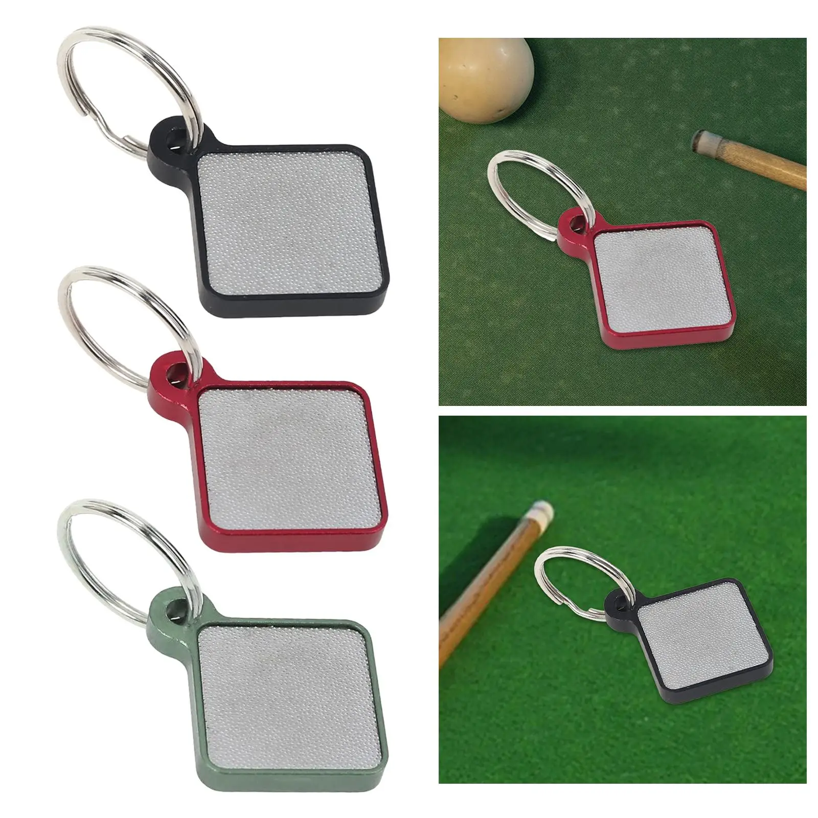 Cue Tip Sander Scuffer Tool for Billiard Pool Stick Repair Kit Aluminum Burnisher File with Keychain Buckle Portable