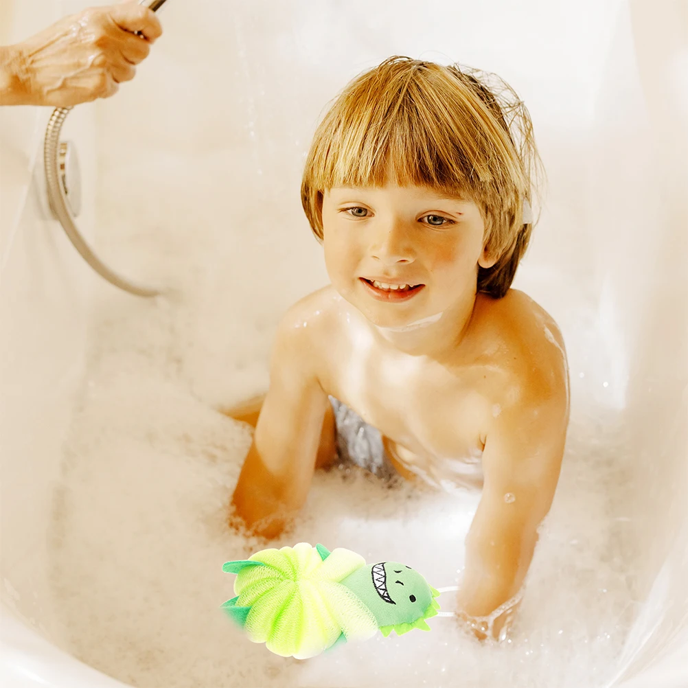 

4 Pcs Cartoon Bath Sponge for Kids Body Wash Lovable Kids Shower Scrubber Loofah Sponge Mesh Exfoliating Bath Baby