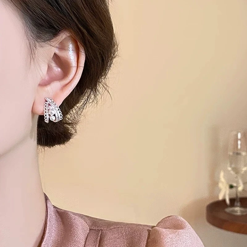 Wholesale 925 Sterling Silver Earrings Mount Findings Settings Base Mounting Parts Accessory for 3-5mm Pearls 5 pairs/lot