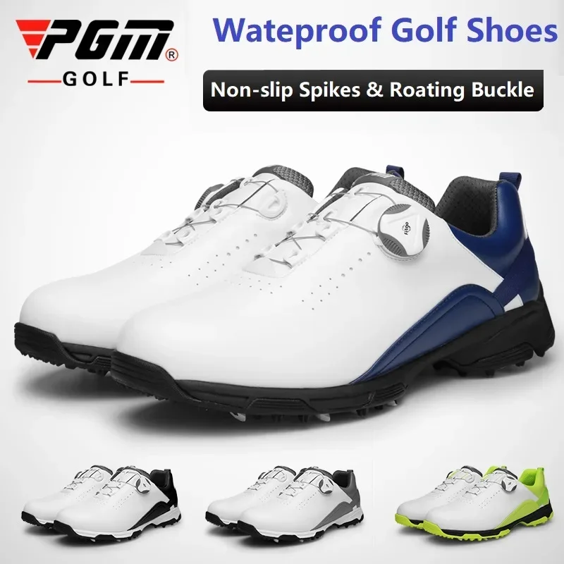 pgm-zapatillas-deportivas-impermeables-para-hombre-zapatos-de-golf-transpirables-con-hebilla-giratoria-antideslizante-para-entrenamiento-fisico