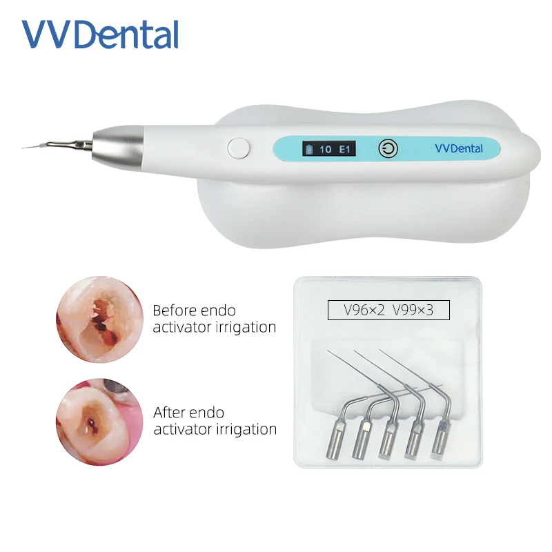 VV Dental Ultrasonic Endo Activator Irrigator with LED Light Tips for Dentistry Instrument Root Canal Sonic Irrigator Endodontic