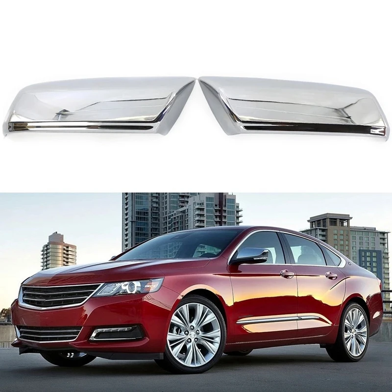 

Pair Side Door Mirror Covers Rearview Mirror Cover Cap Overlay For Chevrolet Impala 2014-2020 Chrome