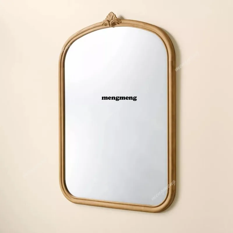 

Винтажное арочное европейское художественное зеркало для ванной комнаты, настенное зеркало для дома, декоративное зеркало с резьбой для ванной или прихожей.