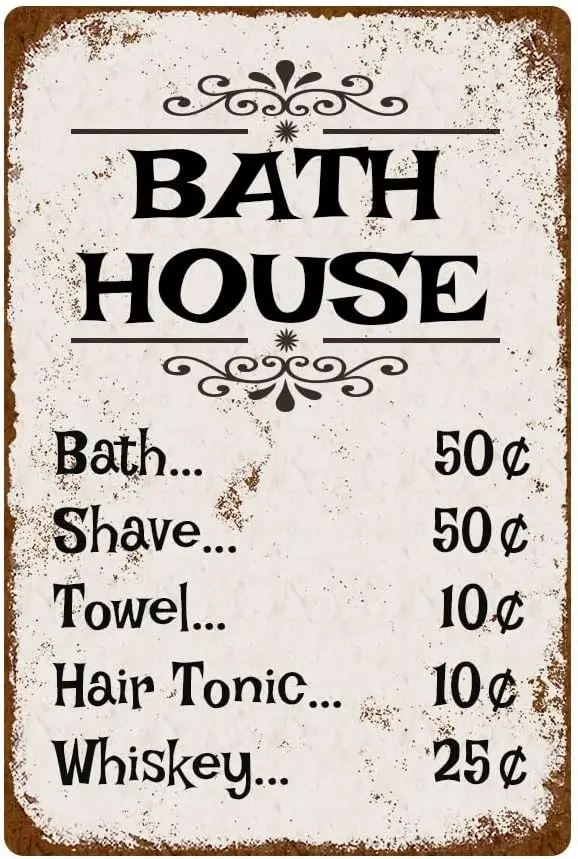 Funny Sarcastic Metal Tin Sign Bath House For Bathroom Home Vintage Wall Decor Retro Sign 8x12 Inches sign