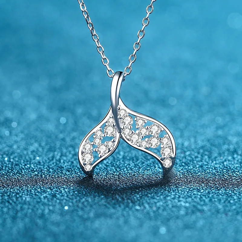 

XDY925Sterling Silver Necklace Women Personality Tail Pendant Clavicle Chainins
