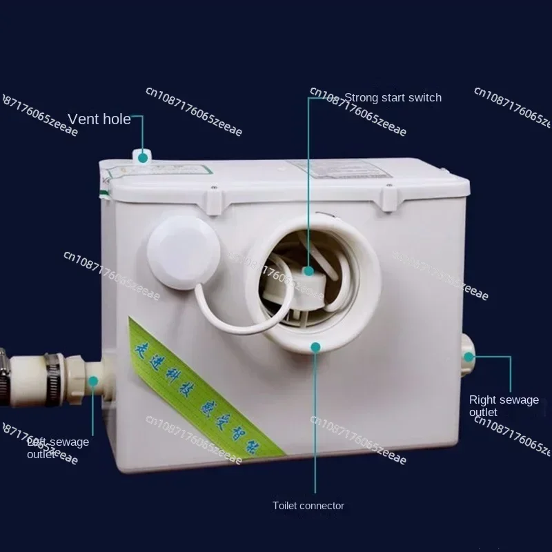 

500 Вт санитарный насос-пульверизатор, автоматическая обработка, дробленая ванна, раковина для унитаза, электрический пульверизатор, септик-бак, подъемник для сточных вод
