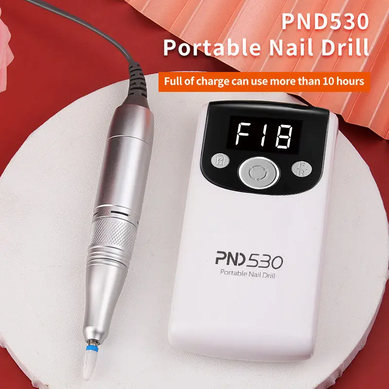 เครื่องที่กรอเล็บแบบชาร์จพกพา PND530 2หัวเจียรเล็บแหล่งที่มาดั้งเดิมทั่วโลก