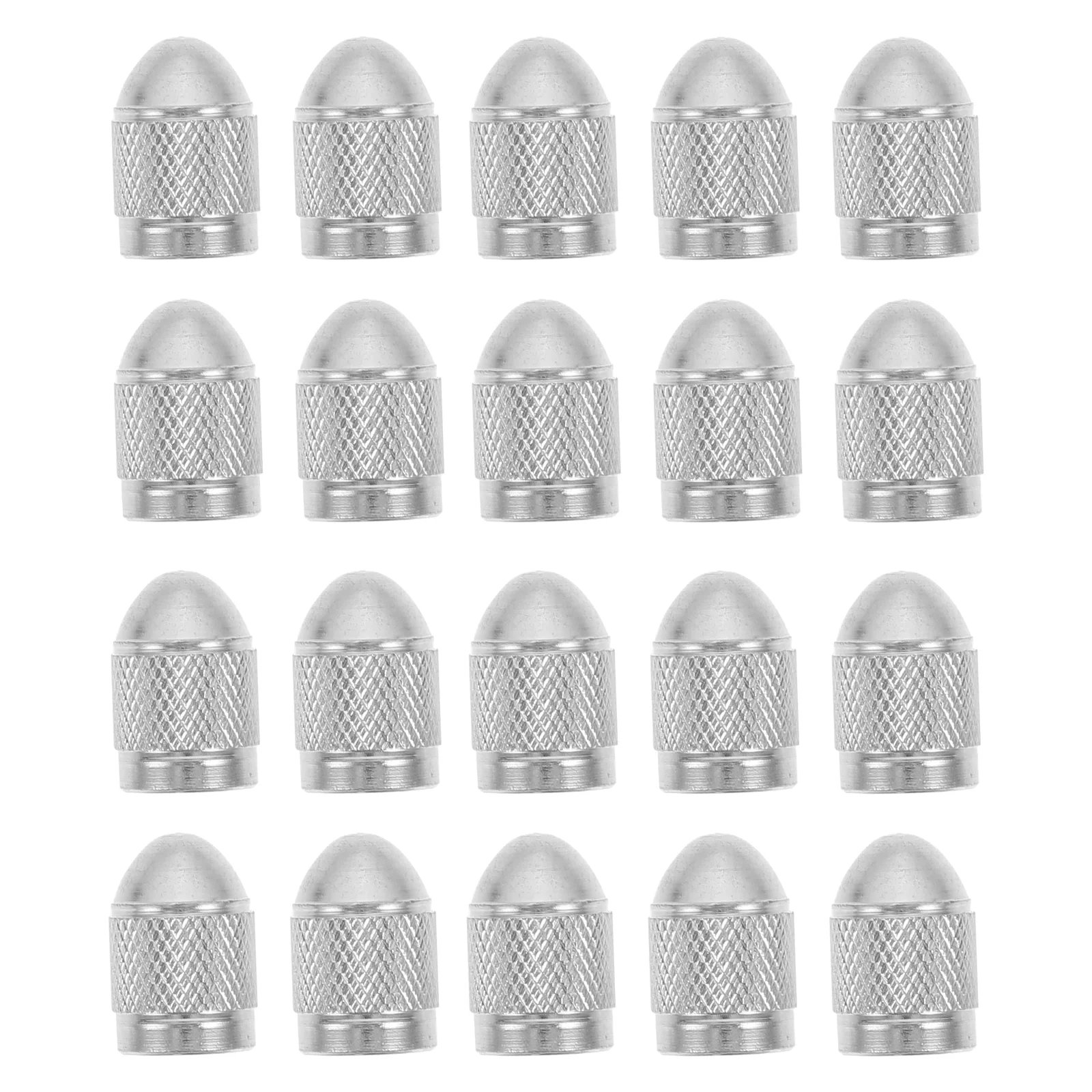 20 Pcs Automotive Mouth Cap Valves Caps Stem Tire Covers Metal Wheel Decorations Alloy Silver Car