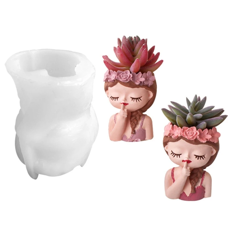 Stampo per vaso fiori in silicone per piante succulente per vasi fiori Stampo vintage per cemento