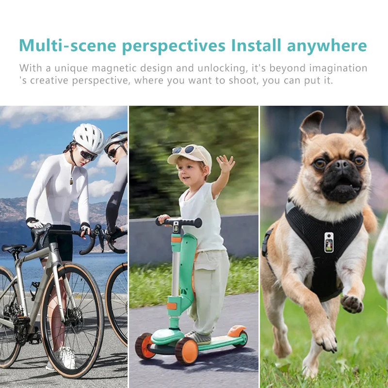 2.7K Wifi Action Camera Dash Action Moto 180Degree Rotation Wide Angle Small Motorcycle Cycling Video Bodycams for Cycling